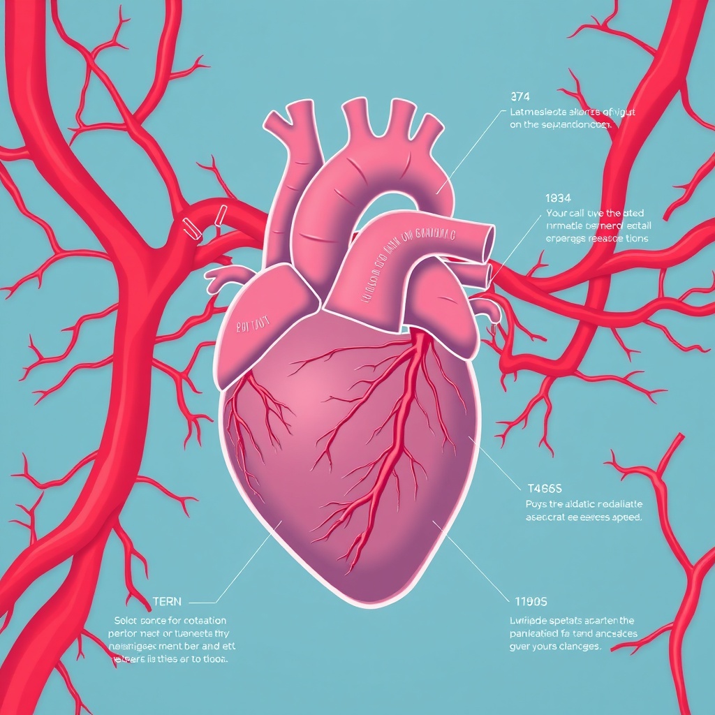 Heart and blood vessels illustration