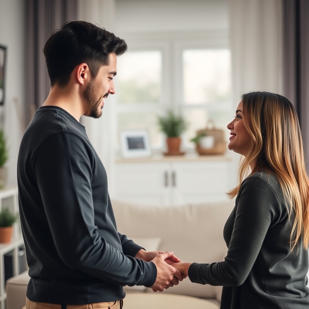 Couple having a supportive conversation about intimacy and relationship wellbeing