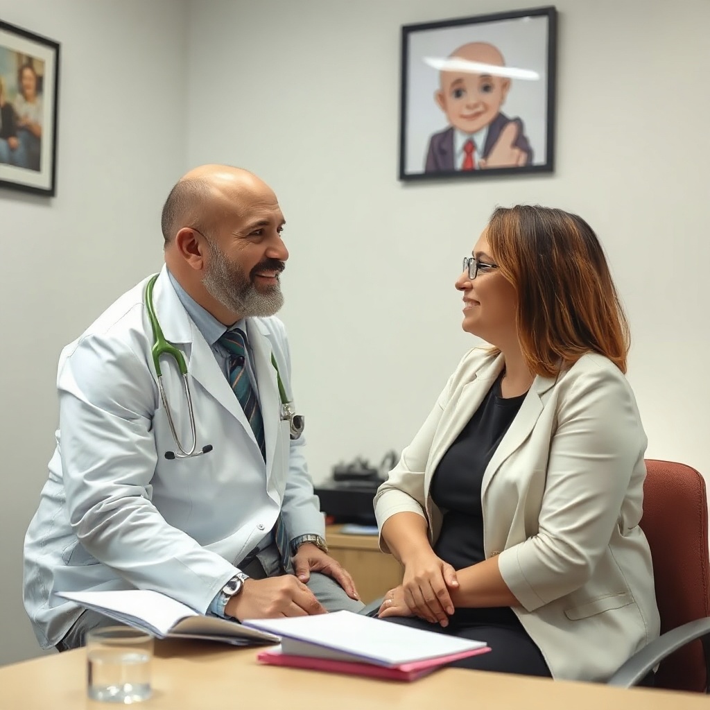 Doctor talking with patient