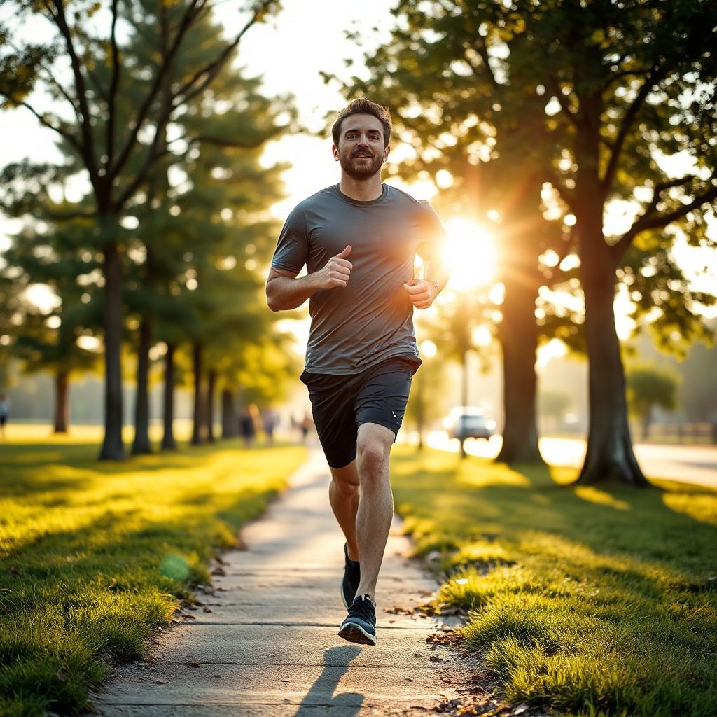 Man jogging for heart health and improved sexual function